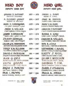 1973-1985 Head Boy & Head Girl